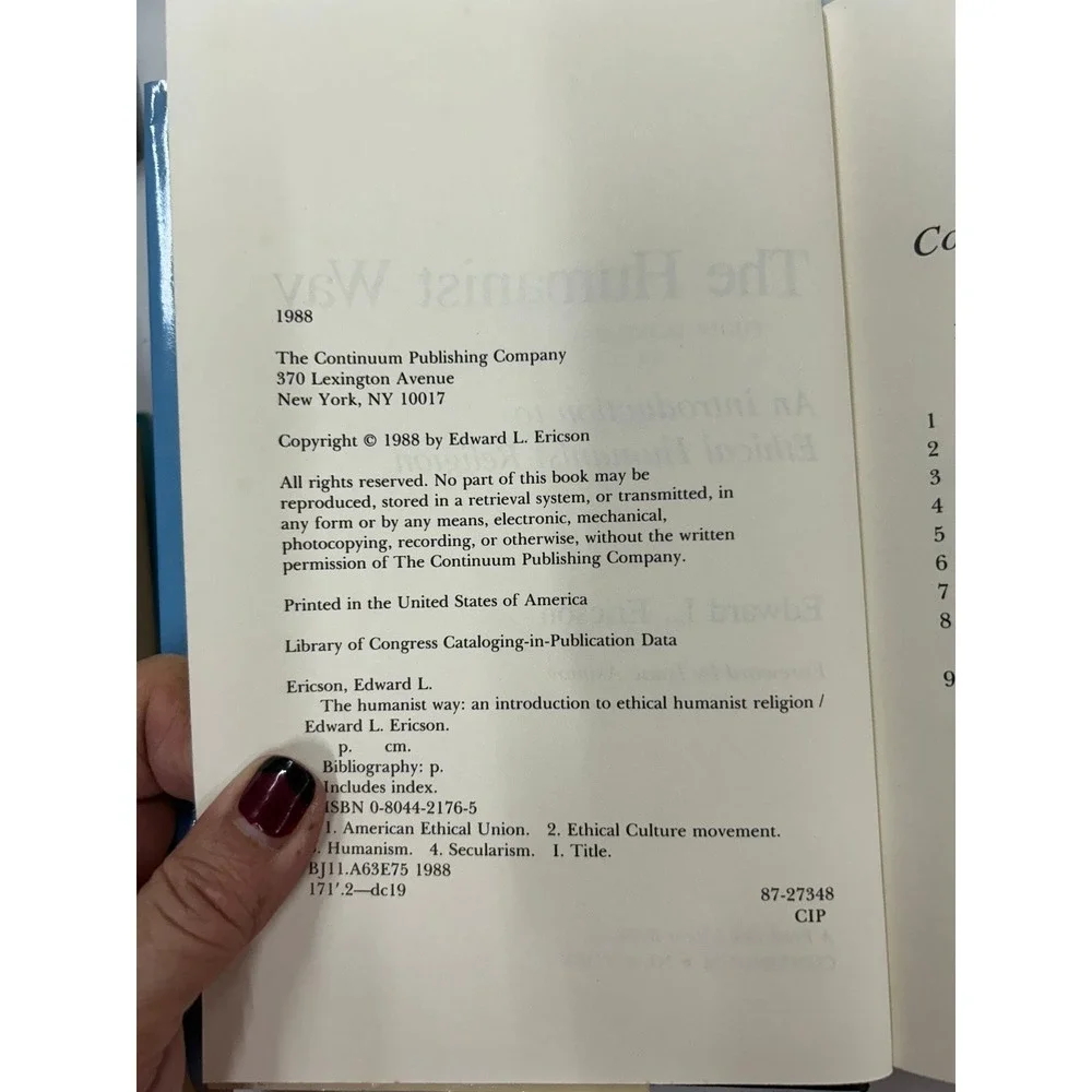 The Humanist Way Edward L.‎ Ericson 1988 Introduction Ethical Religion Continuum